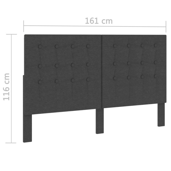 Cabecero copetudo de tela gris oscuro 160x200 cm Cabecero copetudo de tela gris oscuro 160x200 cm