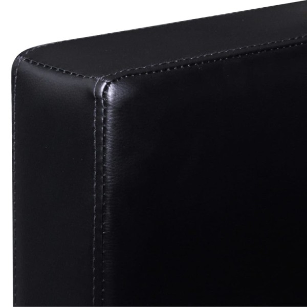 Sofá modular de 3 plazas de cuero artificial negro Sofá modular de 3 plazas de cuero artificial negro