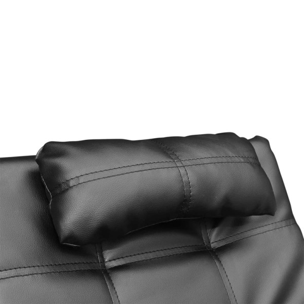 Diván con almohada de cuero sintético negro Diván con almohada de cuero sintético negro
