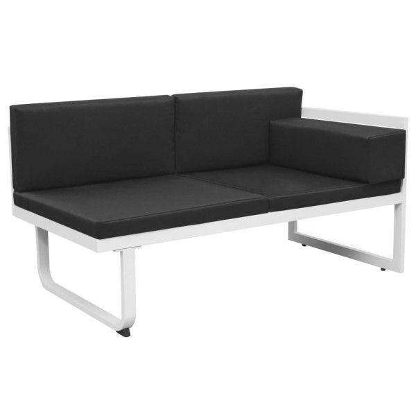 Set de muebles de jardín 4 piezas y cojines aluminio negro Set de muebles de jardín 4 piezas y cojines aluminio negro