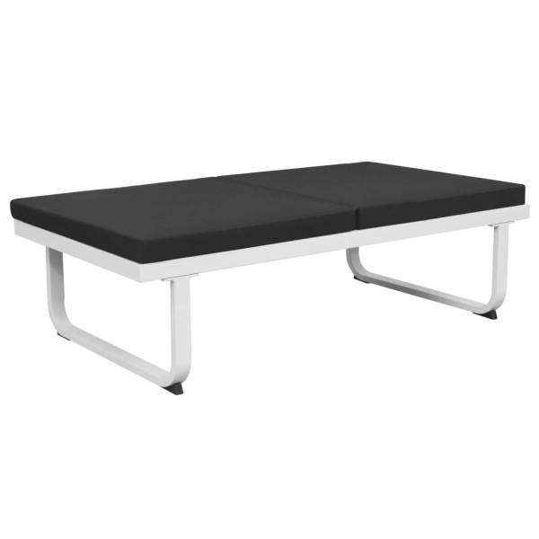 Set de muebles de jardín 4 piezas y cojines aluminio negro Set de muebles de jardín 4 piezas y cojines aluminio negro