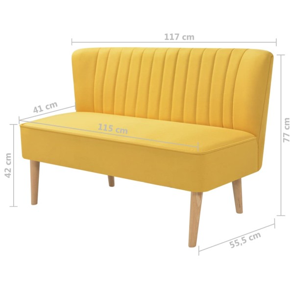 Sofá de tela amarillo 117x55,5x77 cm Sofá de tela amarillo 117x55,5x77 cm