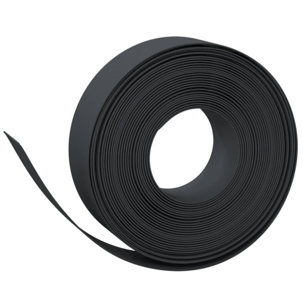 Borduras de jardín 5 uds polietileno negro 10 m 15 cm Borduras de jardín 5 uds polietileno negro 10 m 15 cm