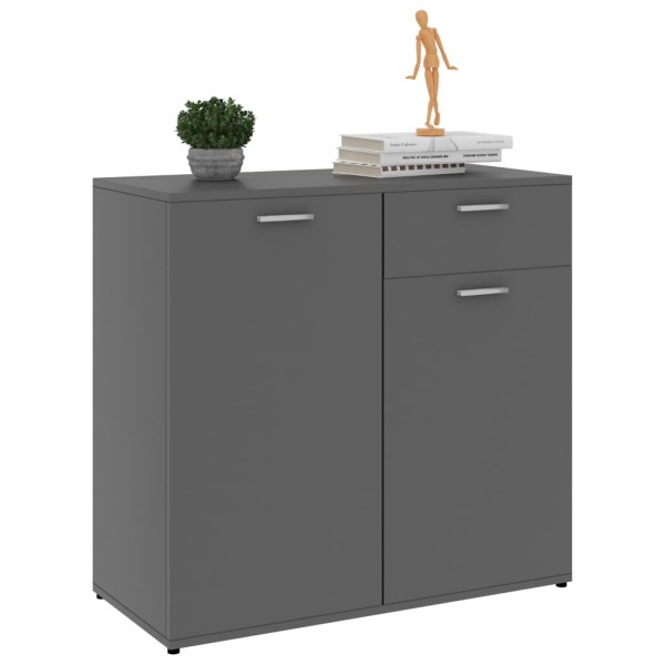 Aparador de madera contrachapada gris 80x36x75 cm Aparador de madera contrachapada gris 80x36x75 cm