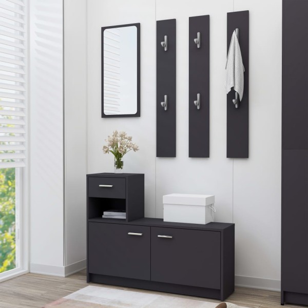 Mueble de entrada madera contrachapada gris 100x25x76,5 cm Mueble de entrada madera contrachapada gris 100x25x76,5 cm