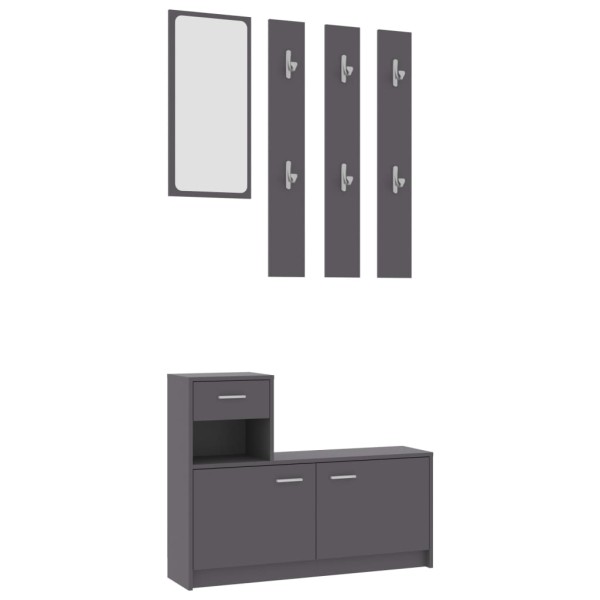 Mueble de entrada madera contrachapada gris 100x25x76,5 cm Mueble de entrada madera contrachapada gris 100x25x76,5 cm
