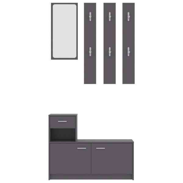 Mueble de entrada madera contrachapada gris 100x25x76,5 cm Mueble de entrada madera contrachapada gris 100x25x76,5 cm