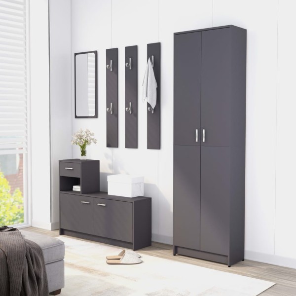 Mueble de entrada madera contrachapada gris 100x25x76,5 cm Mueble de entrada madera contrachapada gris 100x25x76,5 cm
