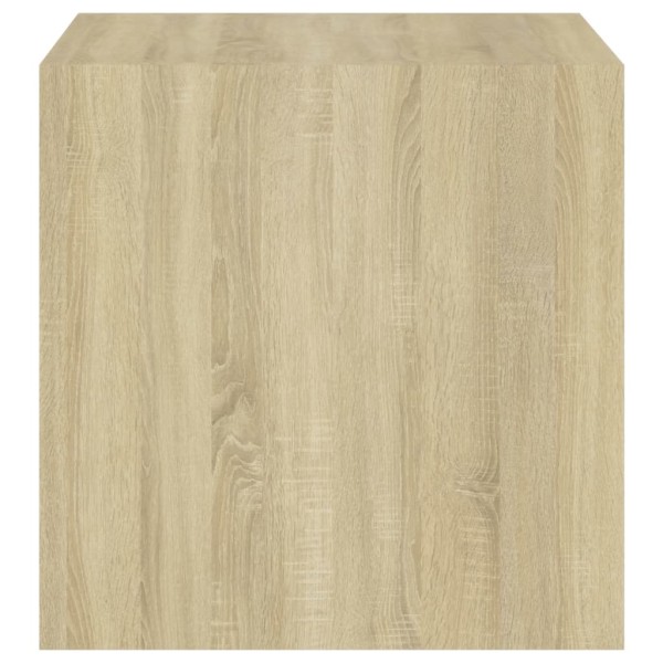 Armario de pared madera contrachapada blanco y roble 37x37x37cm Armario de pared madera contrachapada blanco y roble 37x37x37cm