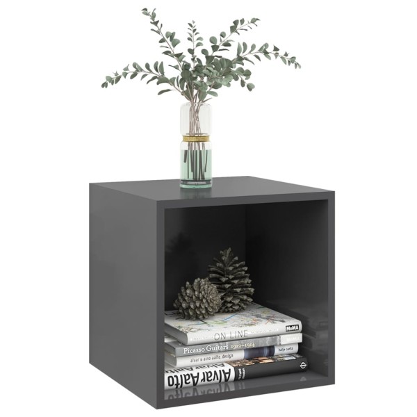 Armario de pared madera contrachapada gris 37x37x37 cm Armario de pared madera contrachapada gris 37x37x37 cm
