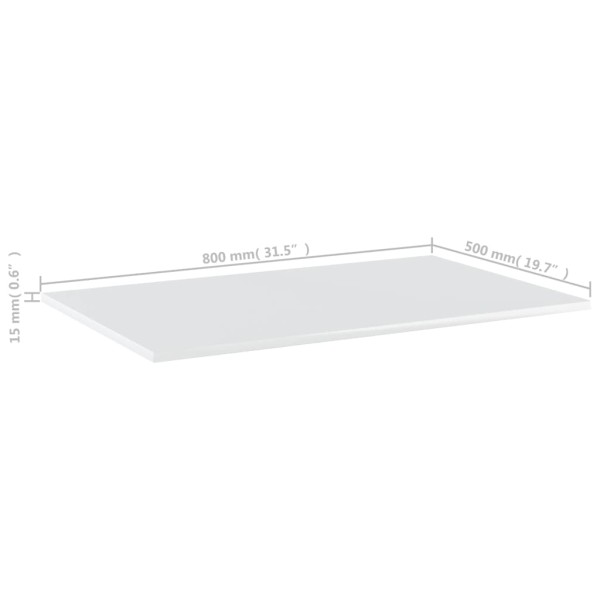 Estante estantería 4uds contrachapada blanco brillo 80x50x1,5cm Estante estantería 4uds contrachapada blanco brillo 80x50x1,5cm