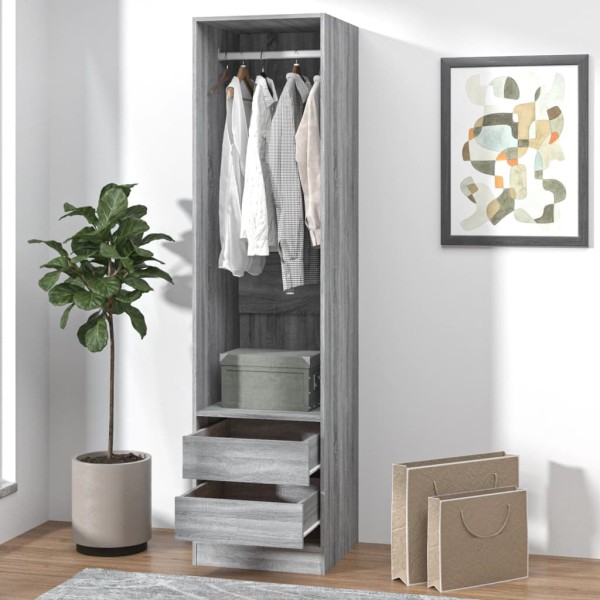 Armario con cajones contrachapado sonoma gris 50x50x200 cm Armario con cajones contrachapado sonoma gris 50x50x200 cm