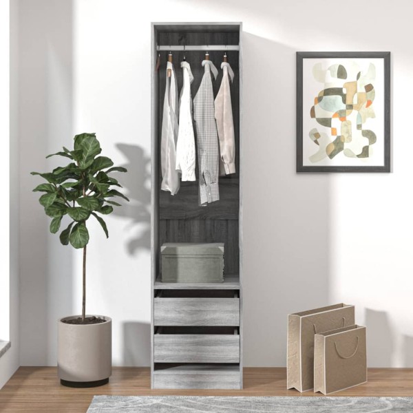 Armario con cajones contrachapado sonoma gris 50x50x200 cm Armario con cajones contrachapado sonoma gris 50x50x200 cm