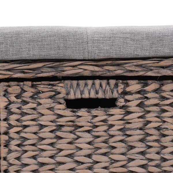 Banco con 3 cestas hierba marina 105x40x42 cm gris Banco con 3 cestas hierba marina 105x40x42 cm gris