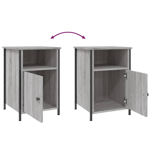 Mesitas de noche 2 uds madera contrachapada gris 40x42x60 cm Mesitas de noche 2 uds madera contrachapada gris 40x42x60 cm
