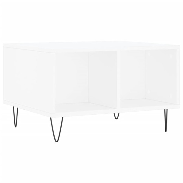 Mesa de centro madera contrachapada blanco 60x50x36,5 cm