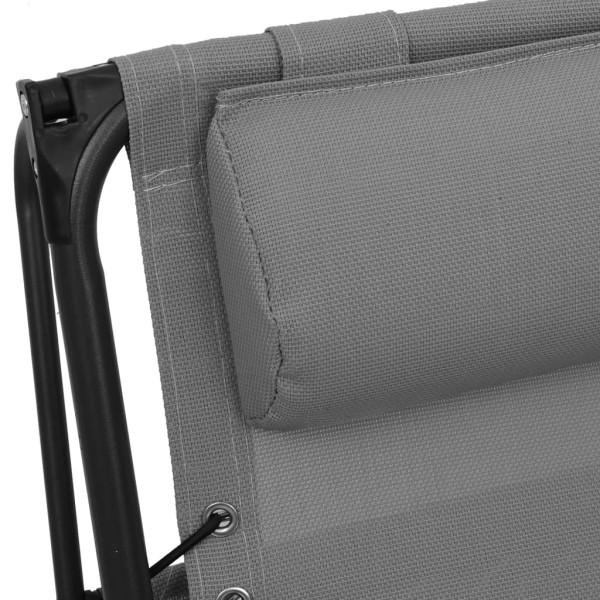 Tumbona plegable de textilene gris Tumbona plegable de textilene gris