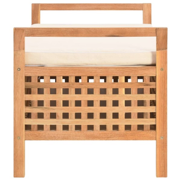 Banco de almacenamiento de madera maciza de nogal 93x49x49 cm Banco de almacenamiento de madera maciza de nogal 93x49x49 cm
