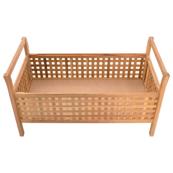 Banco de almacenamiento de madera maciza de nogal 93x49x49 cm Banco de almacenamiento de madera maciza de nogal 93x49x49 cm
