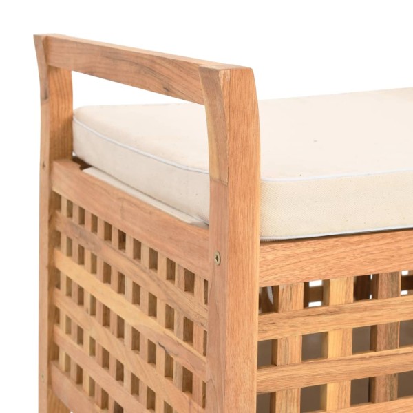 Banco de almacenamiento de madera maciza de nogal 93x49x49 cm Banco de almacenamiento de madera maciza de nogal 93x49x49 cm