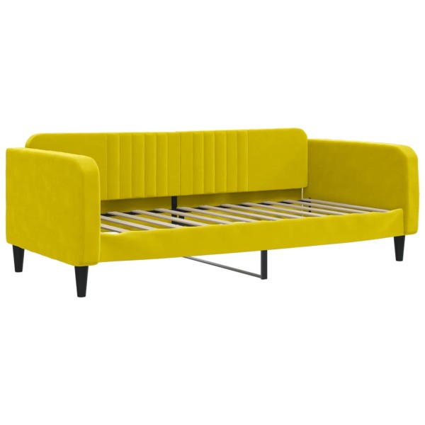 Sofá cama terciopelo amarillo 90x200 cm Sofá cama terciopelo amarillo 90x200 cm