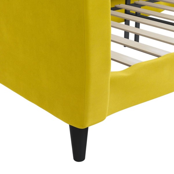 Sofá cama terciopelo amarillo 90x200 cm Sofá cama terciopelo amarillo 90x200 cm