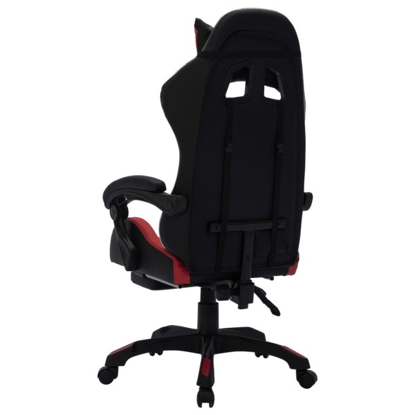 Silla gaming luces LED RGB cuero sintético color vino y negro Silla gaming luces LED RGB cuero sintético color vino y negro
