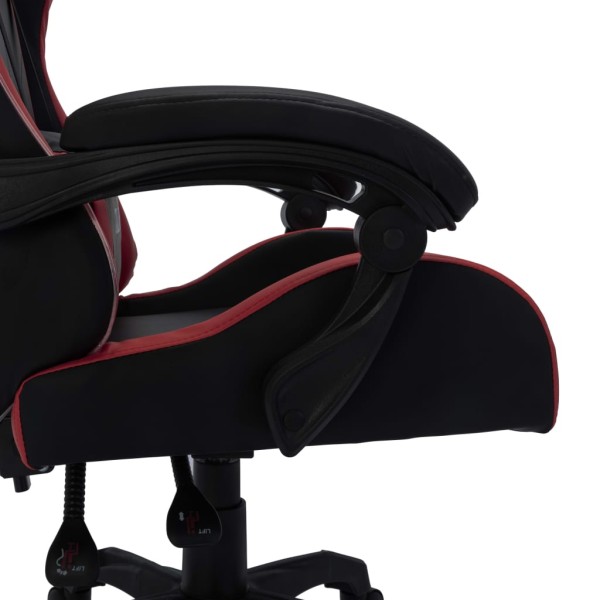 Silla gaming luces LED RGB cuero sintético color vino y negro Silla gaming luces LED RGB cuero sintético color vino y negro