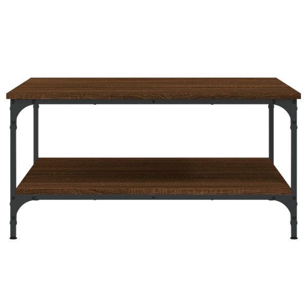 Mesa de centro madera de ingeniería marrón roble 80x80x40 cm