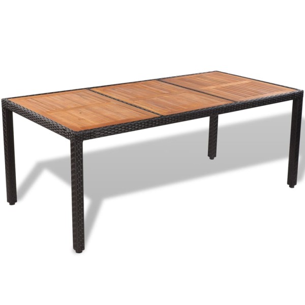 Set de comedor de jardín 9 piezas y cojines ratán sintético Set de comedor de jardín 9 piezas y cojines ratán sintético