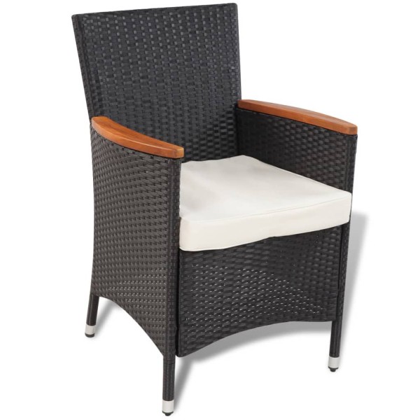Set de comedor de jardín 9 piezas y cojines ratán sintético Set de comedor de jardín 9 piezas y cojines ratán sintético