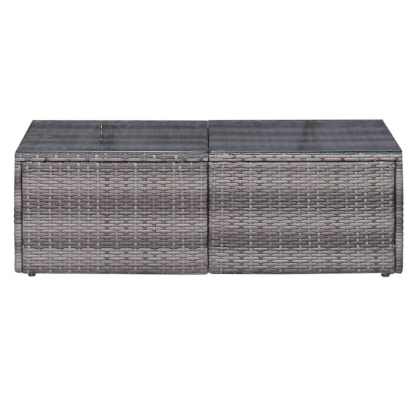 Set de muebles de jardín y cojines 6 pzas ratán sintético gris Set de muebles de jardín y cojines 6 pzas ratán sintético gris
