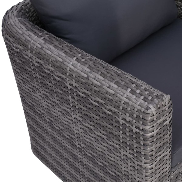 Set de muebles de jardín y cojines 6 pzas ratán sintético gris Set de muebles de jardín y cojines 6 pzas ratán sintético gris