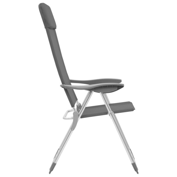 Sillas de camping plegables 4 unidades aluminio gris Sillas de camping plegables 4 unidades aluminio gris