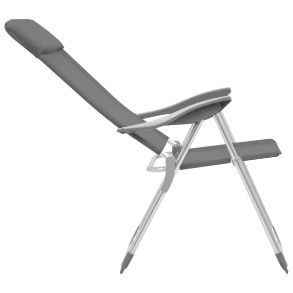 Sillas de camping plegables 4 unidades aluminio gris Sillas de camping plegables 4 unidades aluminio gris