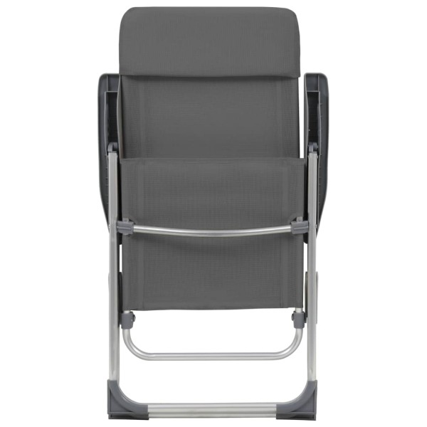 Sillas de camping plegables 4 unidades aluminio gris Sillas de camping plegables 4 unidades aluminio gris