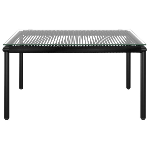 Juego de muebles de jardín 5 piezas con cojines PVC negro