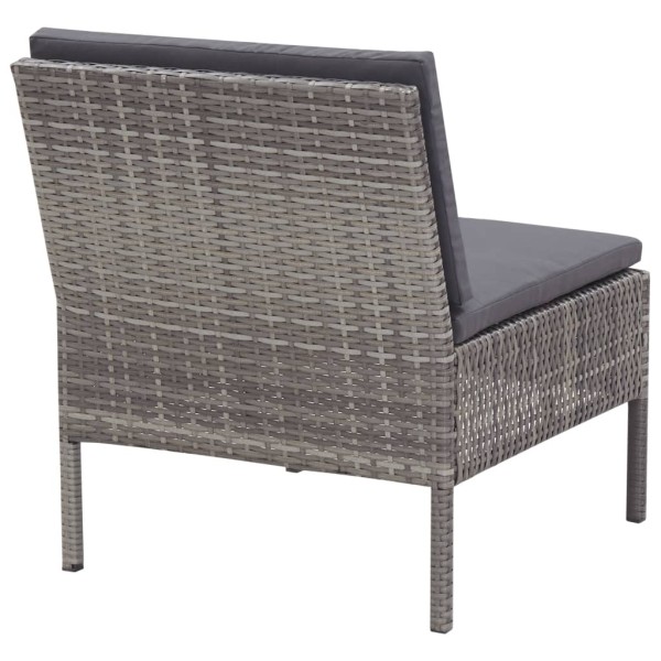 Set de sofás de jardín con cojines 5 pzas ratán sintético gris Set de sofás de jardín con cojines 5 pzas ratán sintético gris