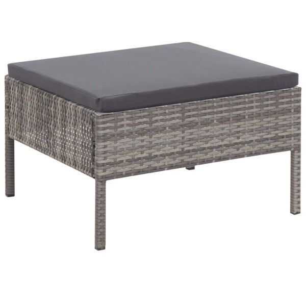 Set de sofás de jardín con cojines 5 pzas ratán sintético gris Set de sofás de jardín con cojines 5 pzas ratán sintético gris