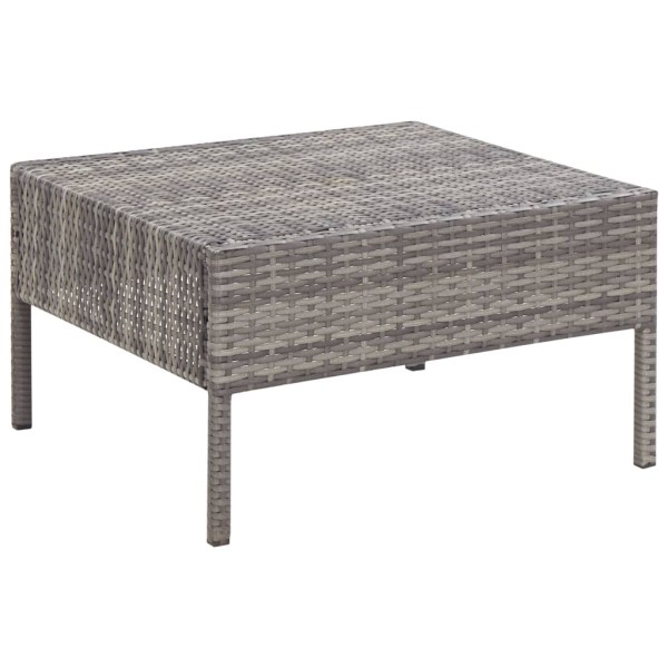 Set de sofás de jardín con cojines 5 pzas ratán sintético gris Set de sofás de jardín con cojines 5 pzas ratán sintético gris