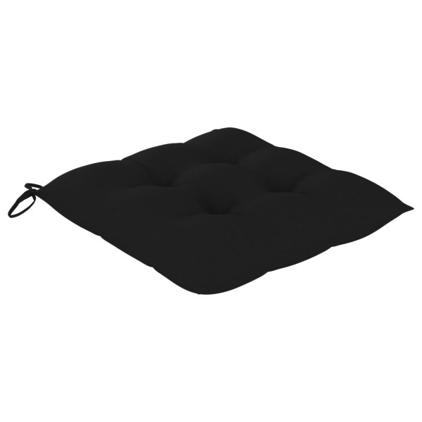 Sillas de jardín 8 uds madera maciza de teca cojines negro Sillas de jardín 8 uds madera maciza de teca cojines negro