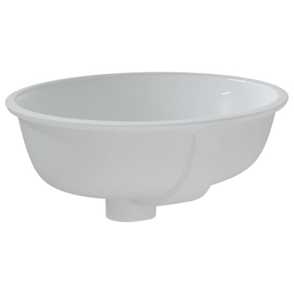 Lavabo de baño ovalado cerámica blanco 38,5x33,5x19 cm Lavabo de baño ovalado cerámica blanco 38,5x33,5x19 cm