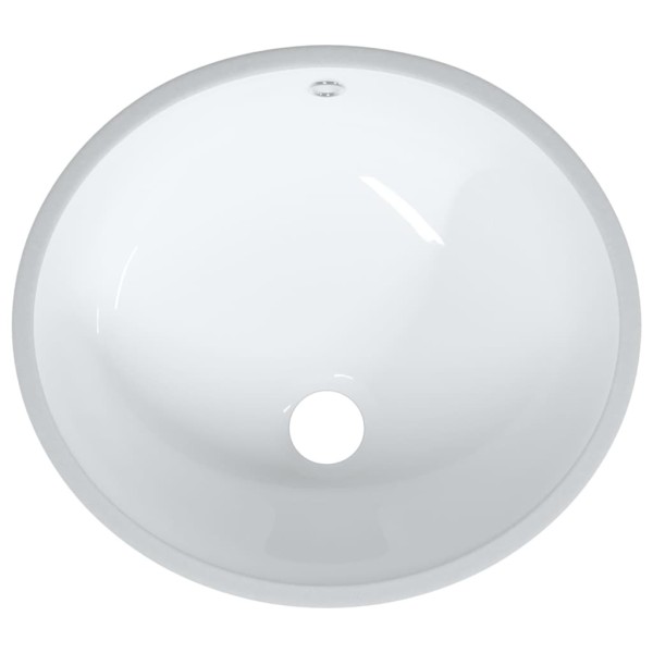 Lavabo de baño ovalado cerámica blanco 38,5x33,5x19 cm Lavabo de baño ovalado cerámica blanco 38,5x33,5x19 cm