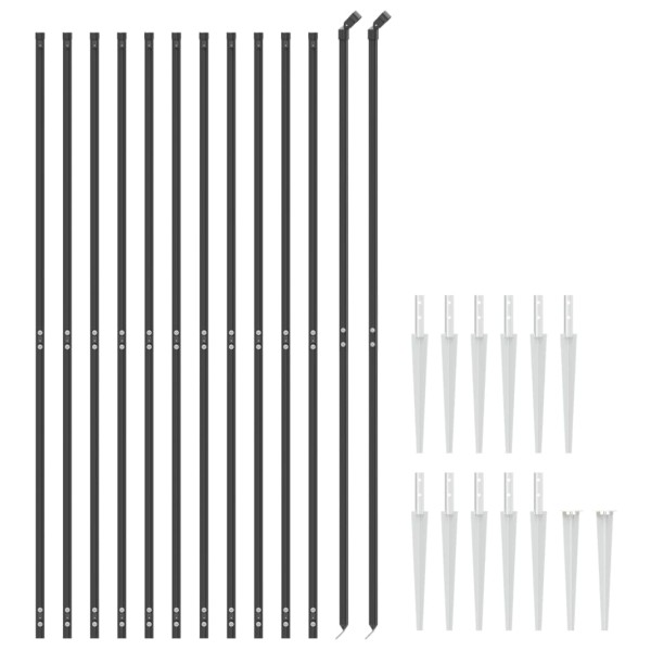 Cerca de alambre con pinchos de anclaje gris antracita 1,8x25 m Cerca de alambre con pinchos de anclaje gris antracita 1,8x25 m