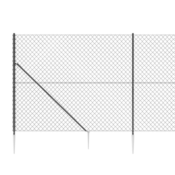 Cerca de alambre con pinchos de anclaje gris antracita 1,8x25 m Cerca de alambre con pinchos de anclaje gris antracita 1,8x25 m