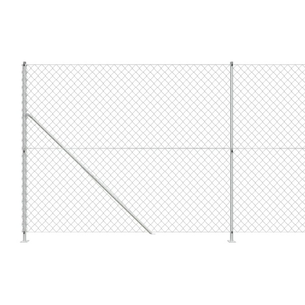 Cerca de alambre con brida plateada 1,8x10 m