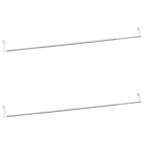 Rieles de cortina 2 uds aluminio blanco y plateado 90-135 cm Rieles de cortina 2 uds aluminio blanco y plateado 90-135 cm