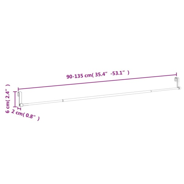 Rieles de cortina 2 uds aluminio blanco y plateado 90-135 cm Rieles de cortina 2 uds aluminio blanco y plateado 90-135 cm