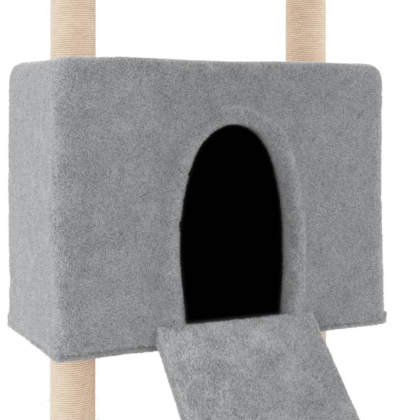 Rascador para gatos con postes de sisal gris claro 153 cm Rascador para gatos con postes de sisal gris claro 153 cm