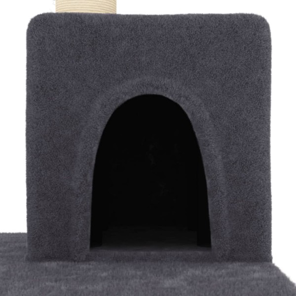 Rascador para gatos con postes de sisal gris oscuro 123 cm Rascador para gatos con postes de sisal gris oscuro 123 cm